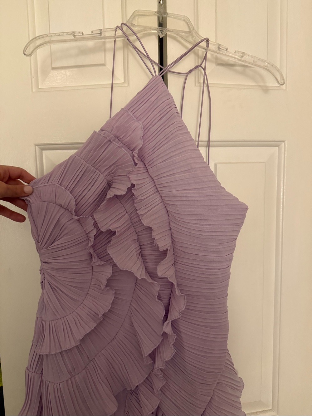 Halter Ruffle Pleated Maxi Dress - Picture 4 of 8